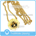 18K Gold Large Das Heilige Herz Jesu Medaille mit Gliederkette Großhandel Christus 316 Edelstahl Schmuck Halskette